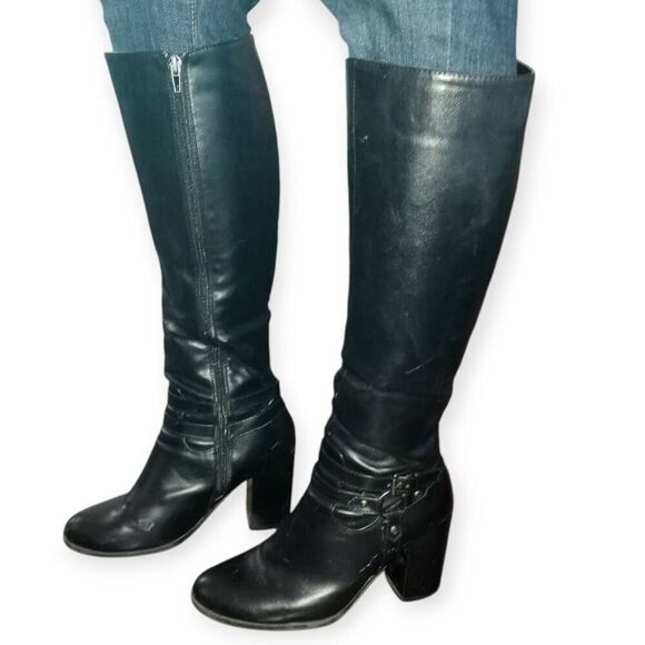 JUSTFAB BLACK ARIEL HEEL BOOTS SZ.8 GUC. - Picture 4 of 7